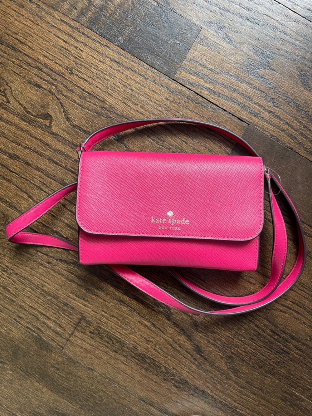 kate spade Bright Pink Leather Crossbody Wallet